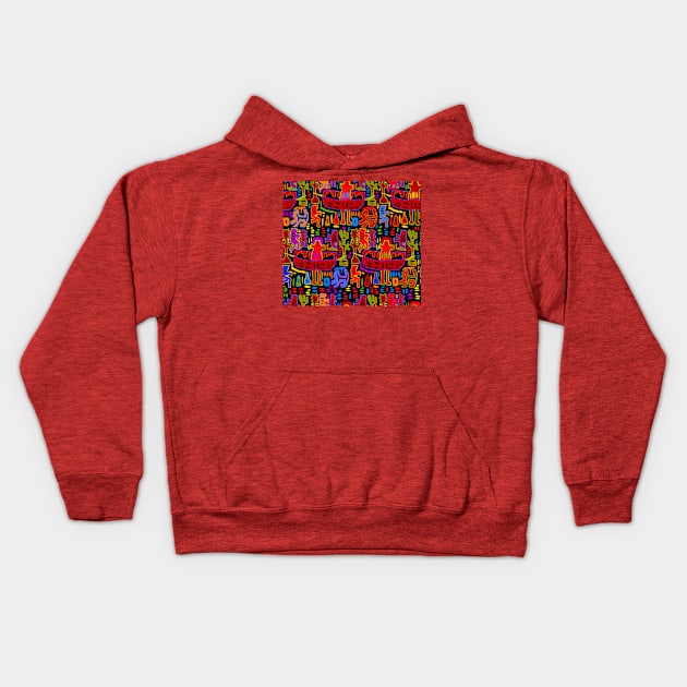 Kuna Indian Hammock - Bold Colors Kids Hoodie by Esprit-Mystique